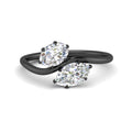Thumbnail 13 - 2-stone-swirl-engagement-ring-in-black-gold-fd11559r-nl-bg