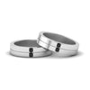 Load image into Gallery viewer, 2-stone-unisex-wedding-bands-with-black-diamond-in-14K-white-gold-FDLG1052BGBLACK-NL-WG