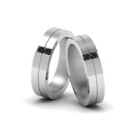Load image into Gallery viewer, 2-stone-unisex-wedding-bands-with-black-diamond-in-950-Platinum-FDLG1052BGBLACK-NL-WG
