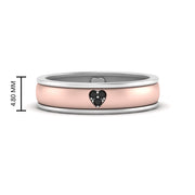 2 Tone Heart Enamel Wedding Band
