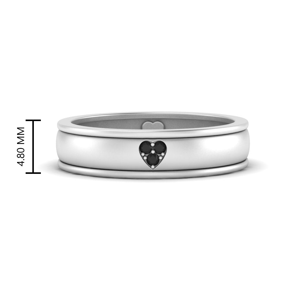 2 Tone Heart Enamel Wedding Band