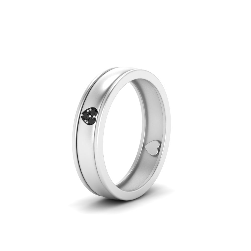 2 Tone Heart Enamel Wedding Band