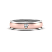 2 Tone Heart Enamel Wedding Band