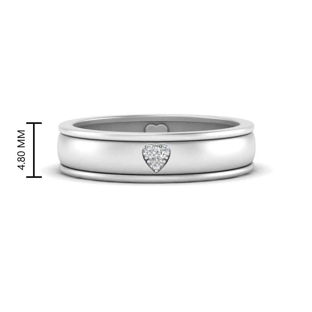 2 Tone Heart Enamel Wedding Band