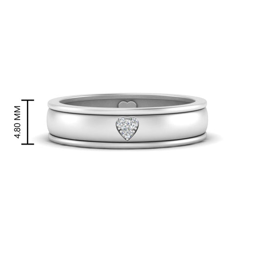 2 Tone Heart Enamel Wedding Band