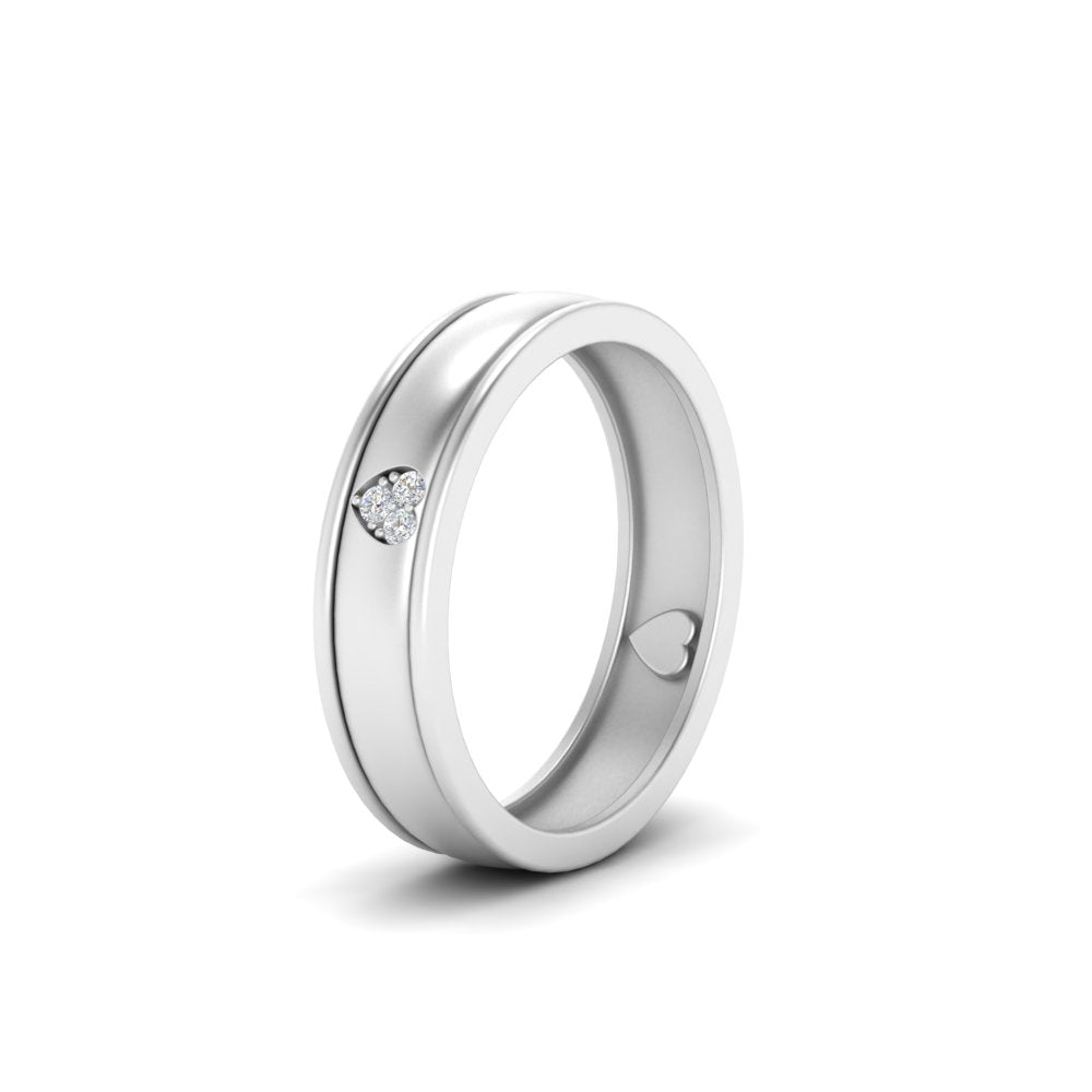 2 Tone Heart Enamel Wedding Band