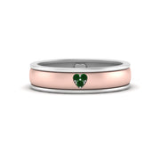 2 Tone Heart Enamel Wedding Band