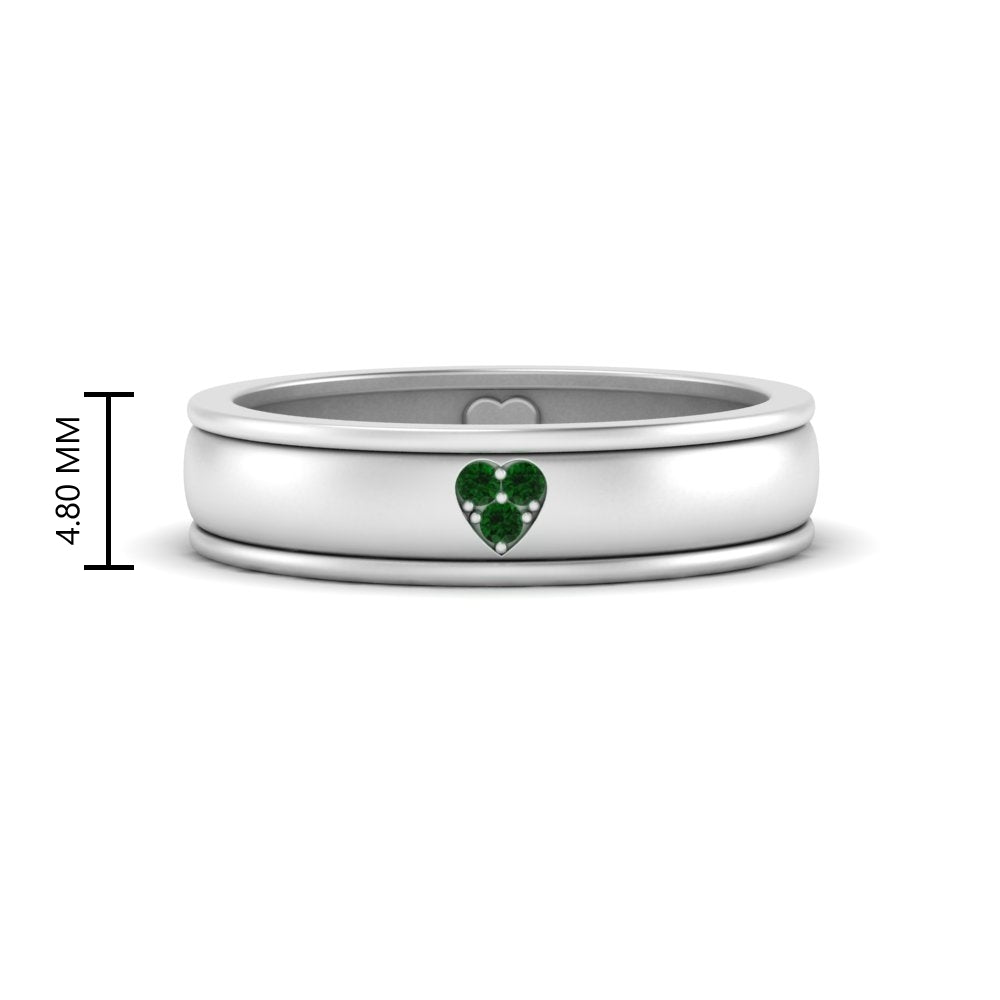 2 Tone Heart Enamel Wedding Band