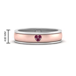 Load image into Gallery viewer, 2 Tone Heart Enamel Wedding Band
