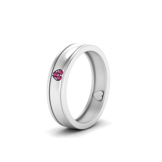 2 Tone Heart Enamel Wedding Band