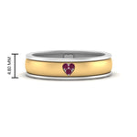 Load image into Gallery viewer, 2 Tone Heart Enamel Wedding Band
