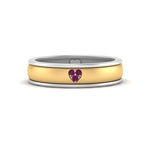 Load image into Gallery viewer, 2 Tone Heart Enamel Wedding Band
