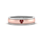 Load image into Gallery viewer, 2 Tone Heart Enamel Wedding Band
