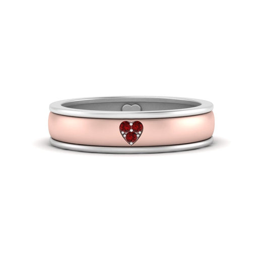 2 Tone Heart Enamel Wedding Band