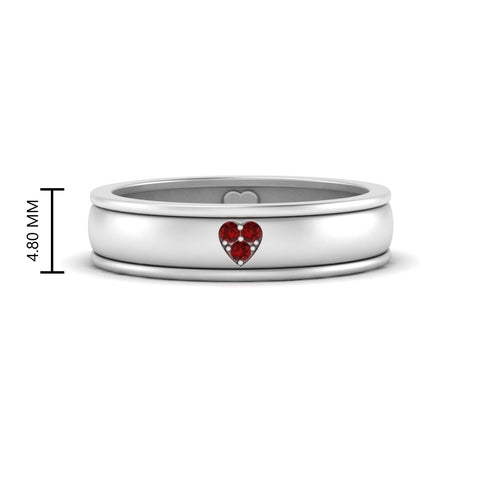 2 Tone Heart Enamel Wedding Band