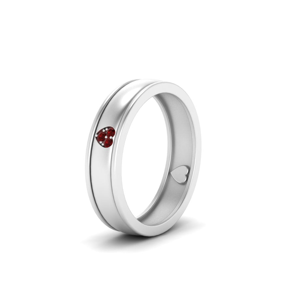 2 Tone Heart Enamel Wedding Band