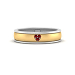 Load image into Gallery viewer, 2 Tone Heart Enamel Wedding Band
