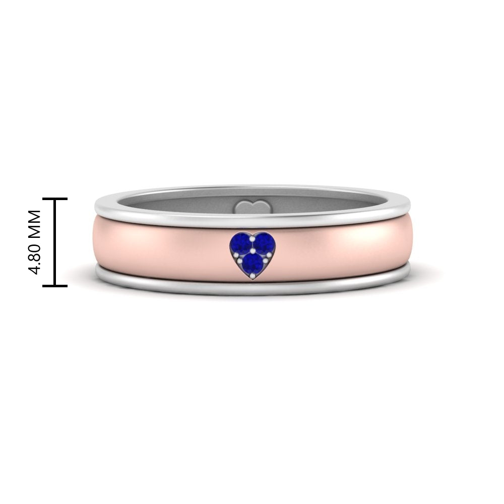 2 Tone Heart Enamel Wedding Band