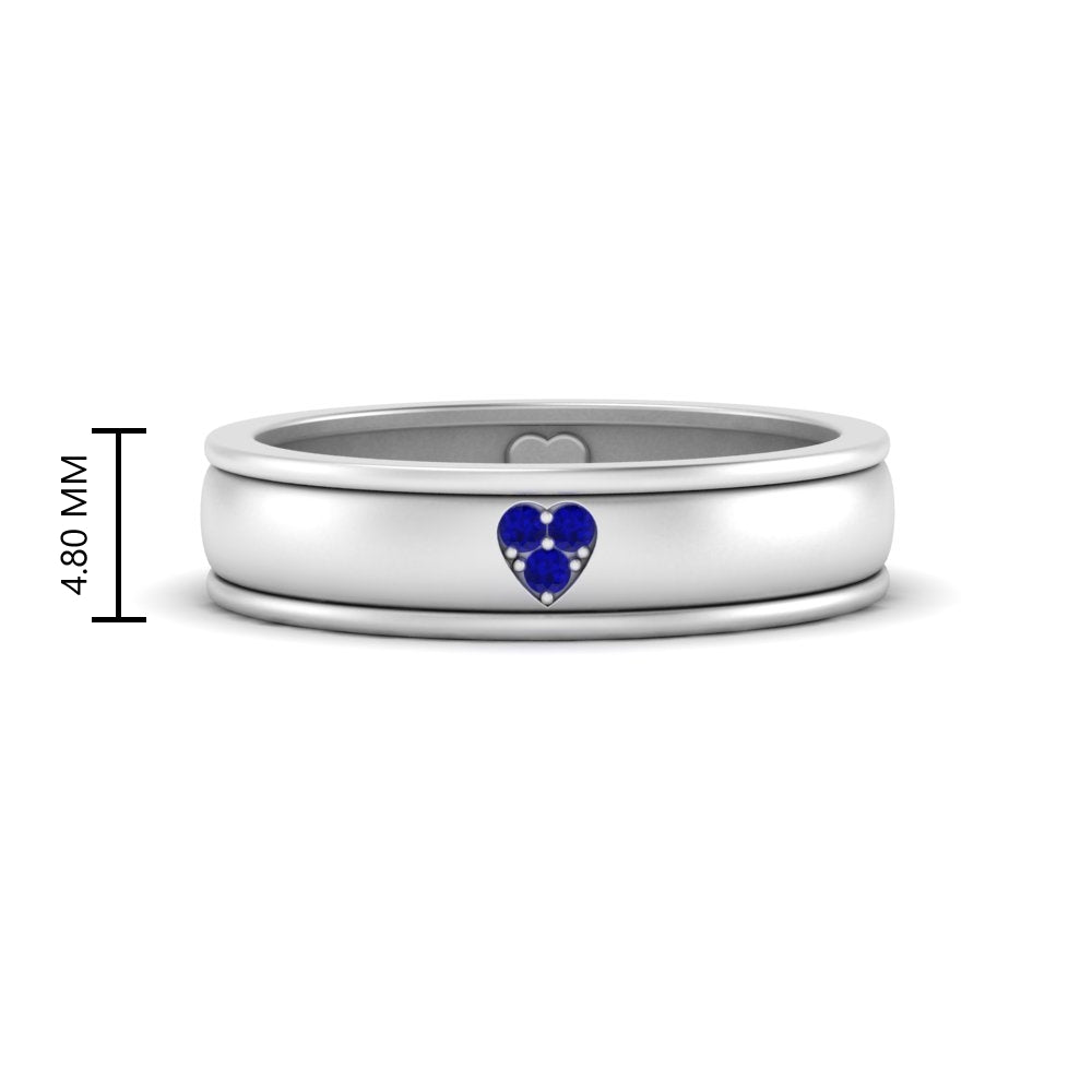 2 Tone Heart Enamel Wedding Band