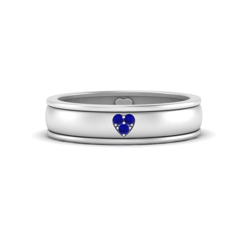 2 Tone Heart Enamel Wedding Band