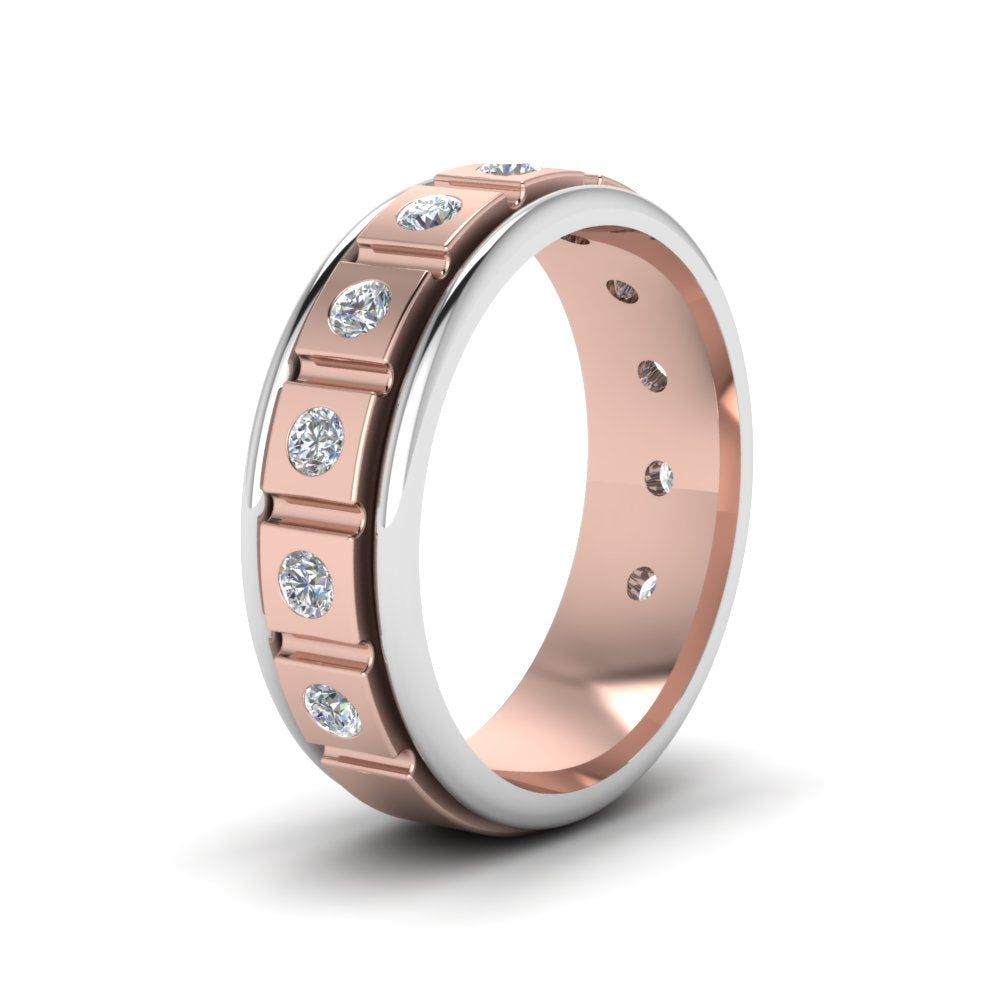 2 Tone Mens Diamond Wedding Band