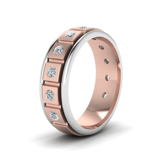 2 Tone Mens Diamond Wedding Band