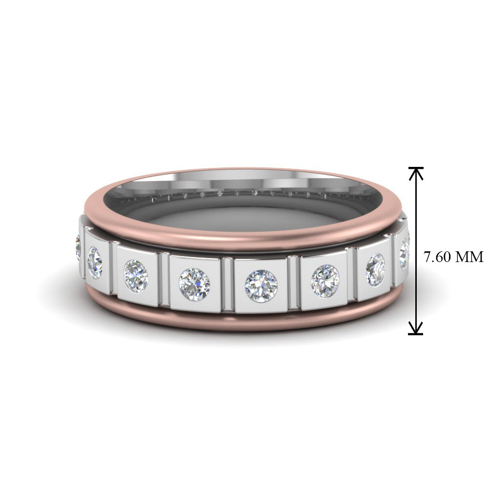 2 Tone Mens Diamond Wedding Band