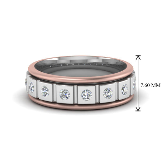 2 Tone Mens Diamond Wedding Band