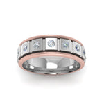 Load image into Gallery viewer, 2 Tone Mens Diamond Wedding Band
