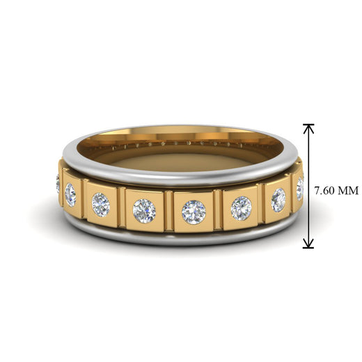 2 Tone Mens Diamond Wedding Band