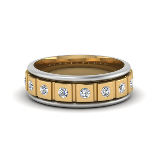 2 Tone Mens Diamond Wedding Band