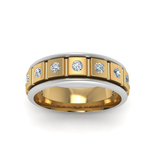 2 Tone Mens Diamond Wedding Band