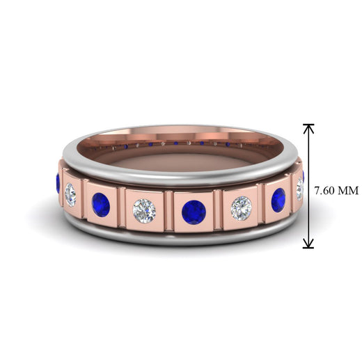 2 Tone Mens Diamond Wedding Band