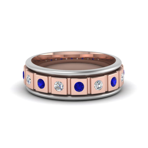 2 Tone Mens Diamond Wedding Band