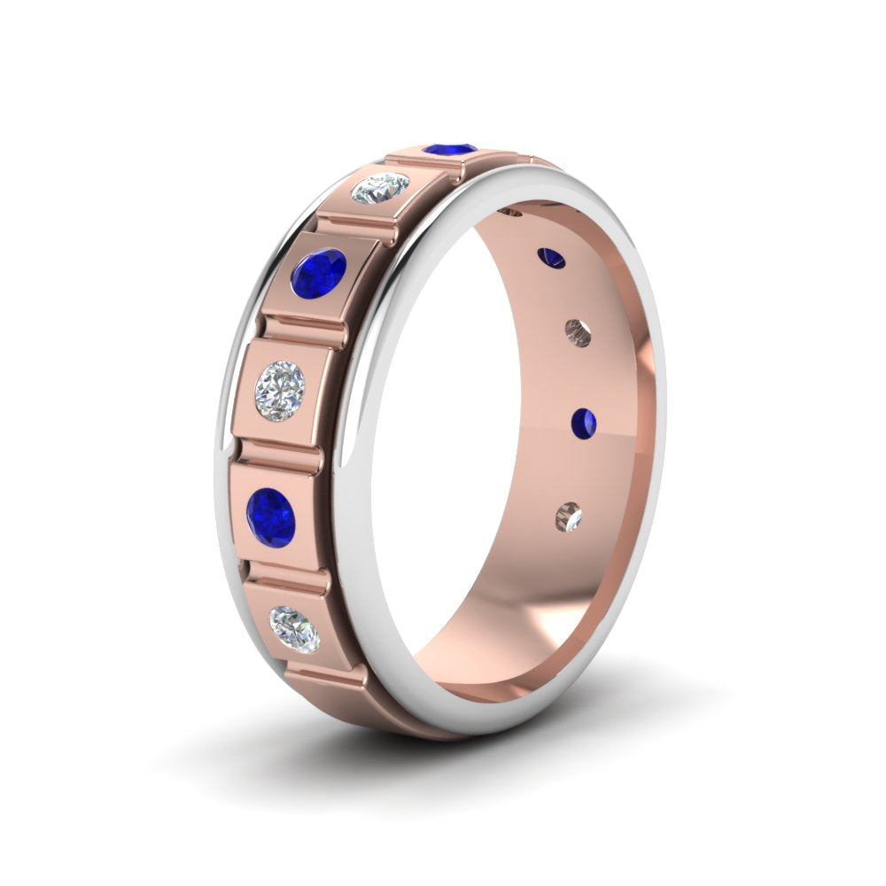 2 Tone Mens Diamond Wedding Band