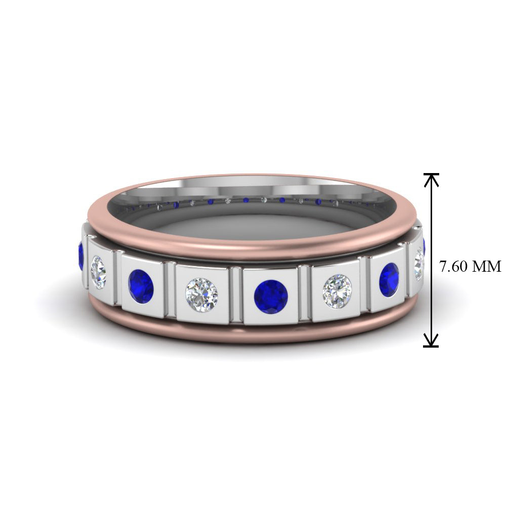 2 Tone Mens Diamond Wedding Band