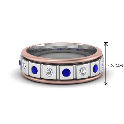 2 Tone Mens Diamond Wedding Band