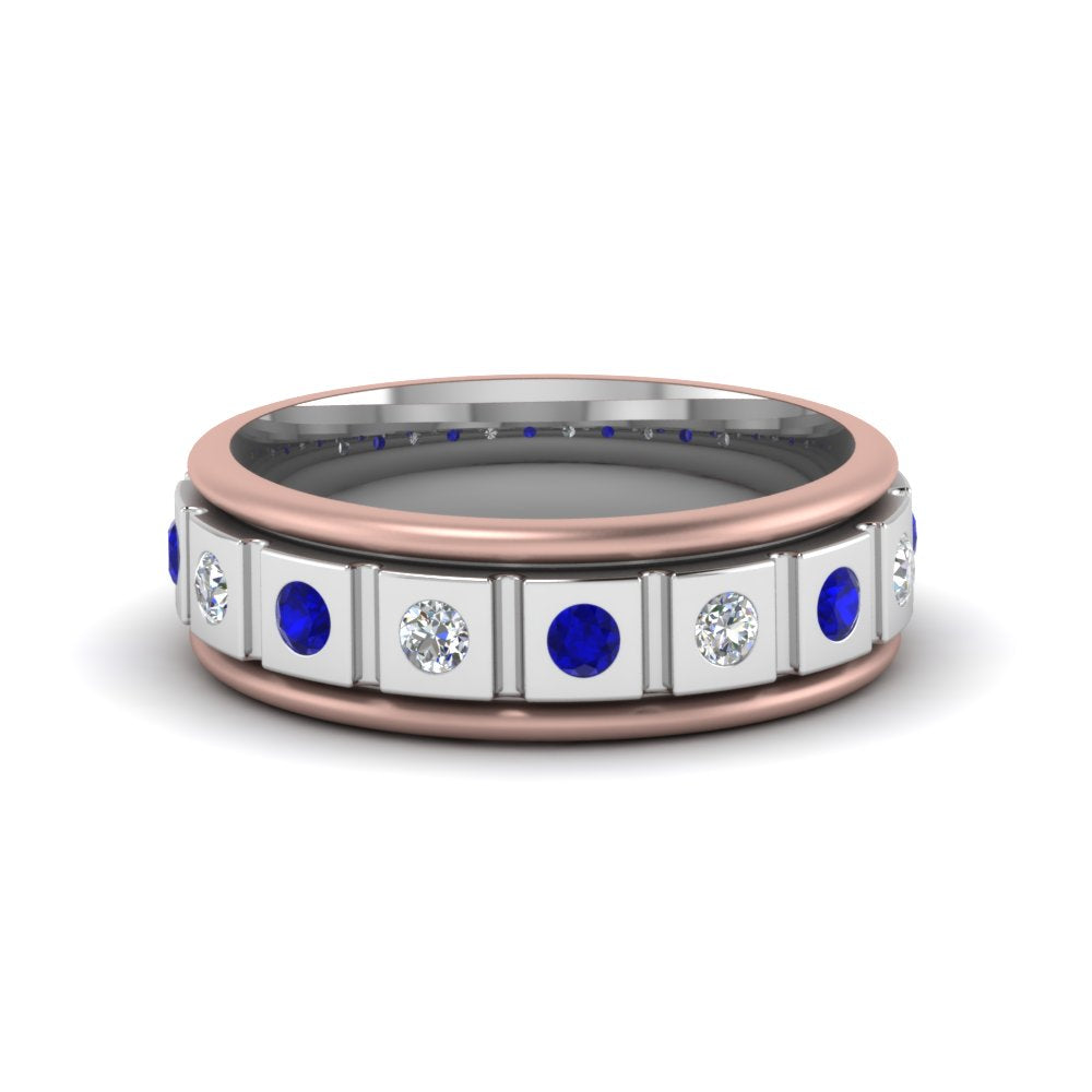 2 Tone Mens Diamond Wedding Band