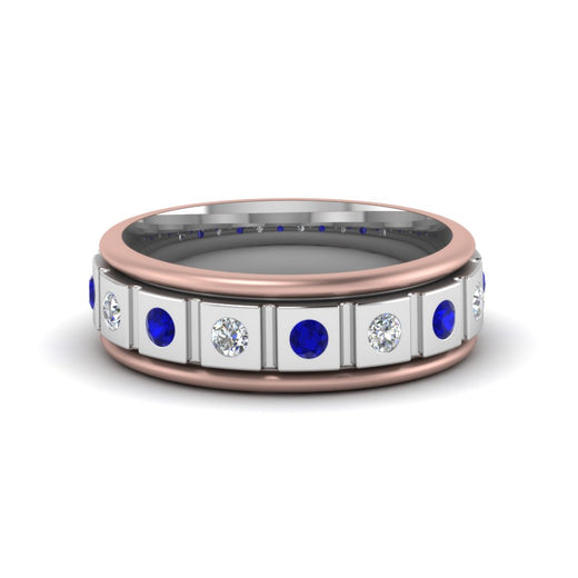 2 Tone Mens Diamond Wedding Band