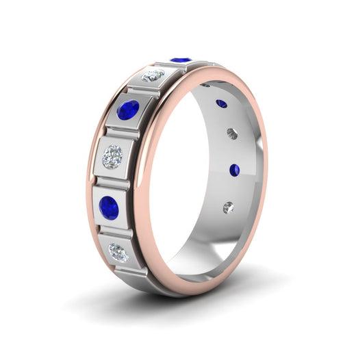 2 Tone Mens Diamond Wedding Band