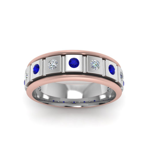 2 Tone Mens Diamond Wedding Band