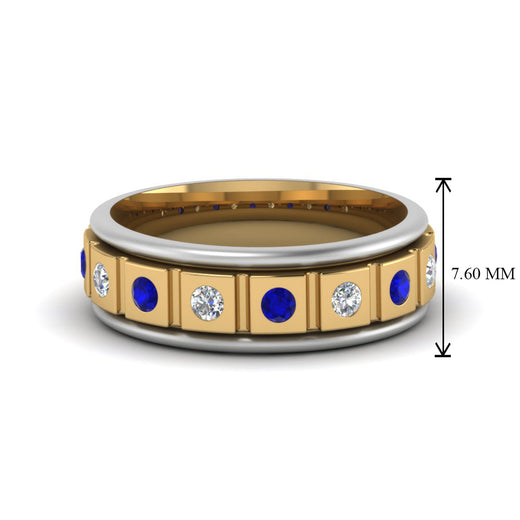 2 Tone Mens Diamond Wedding Band