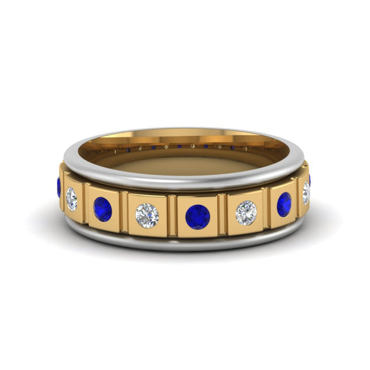 2 Tone Mens Diamond Wedding Band