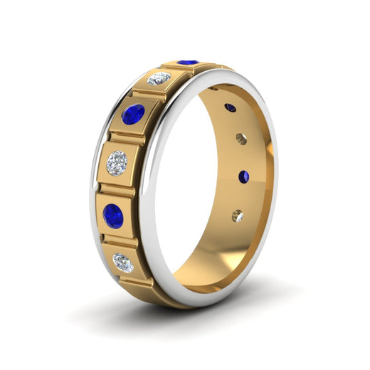 2 Tone Mens Diamond Wedding Band