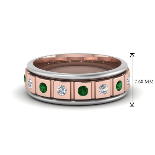 2 Tone Mens Diamond Wedding Band