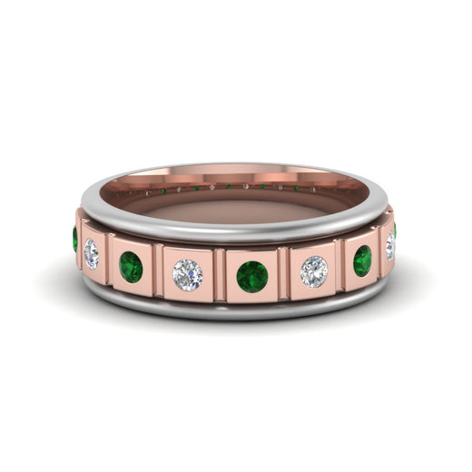 2 Tone Mens Diamond Wedding Band