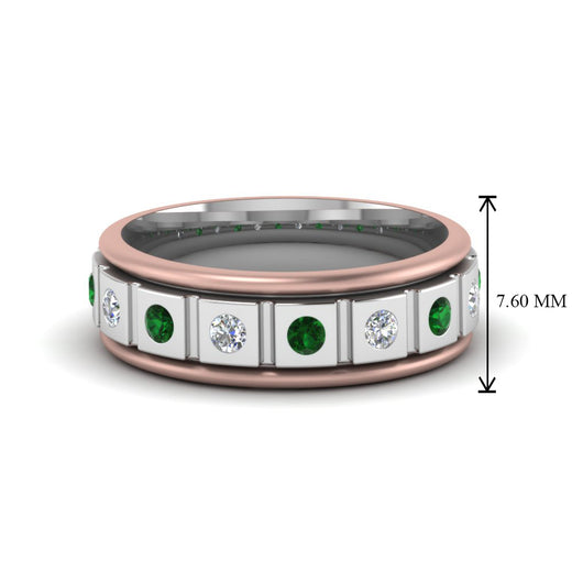 2 Tone Mens Diamond Wedding Band