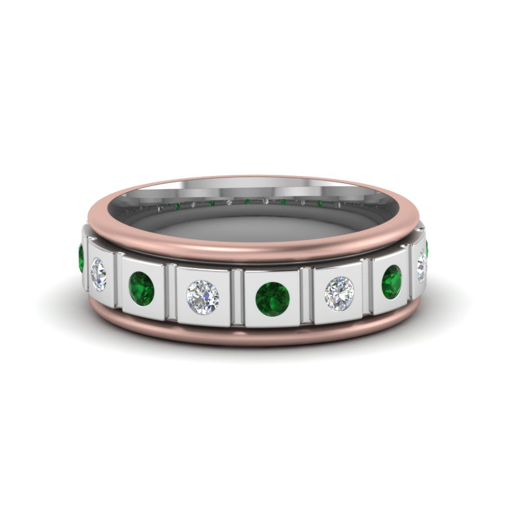 2 Tone Mens Diamond Wedding Band