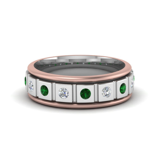 2 Tone Mens Diamond Wedding Band