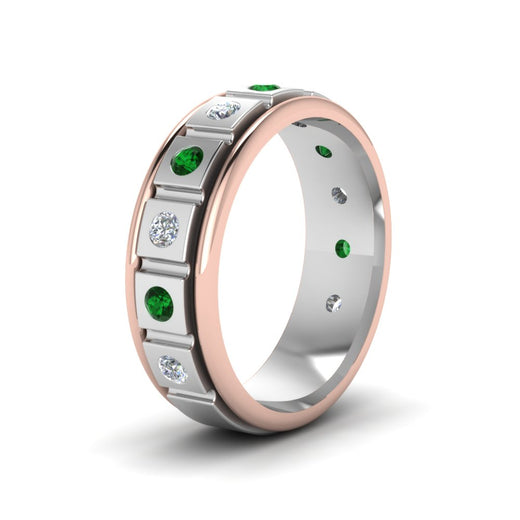 2 Tone Mens Diamond Wedding Band
